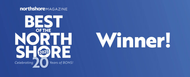 Blue graphic with "northshore magazine Best of the North Shore 2025 Winner" and "Celebrating 20 Years of BONS!" in white text. Don't miss out—prices are increasing soon, so celebrate with us and secure your spot today!.